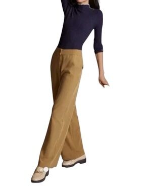 Anthropologie Exquise wide leg camel tan trouser pants size 1X